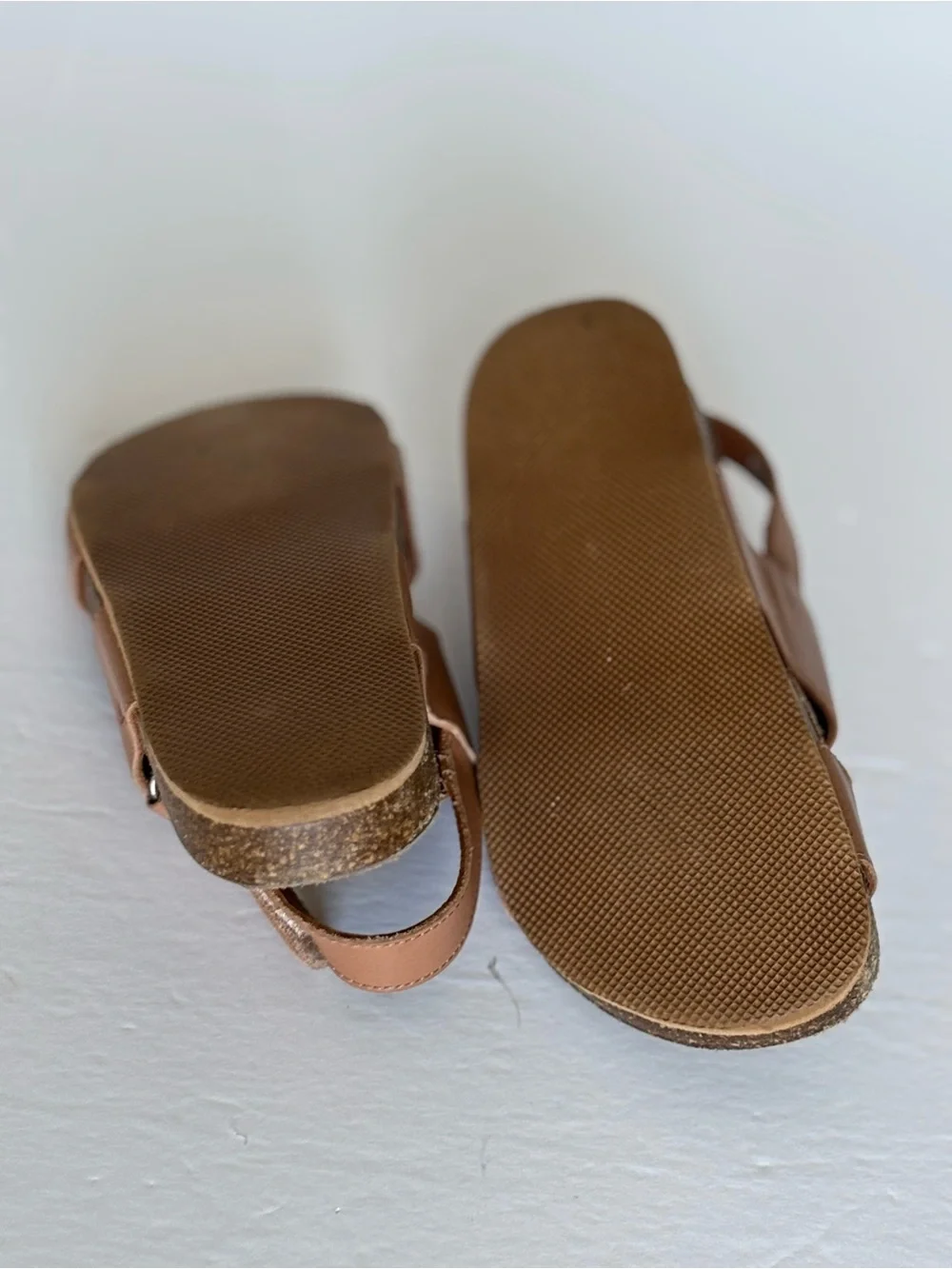 Bonpoint Tan Leather Double-Strap Kids Sandals